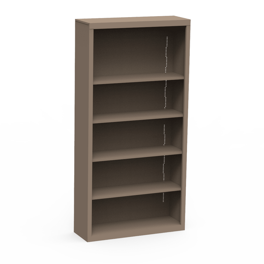 Virco 72" Metal Bookcase with Five Shelves 36"W x 12"D x 72"H (BOOKCASE-BCM3672) - SchoolOutlet