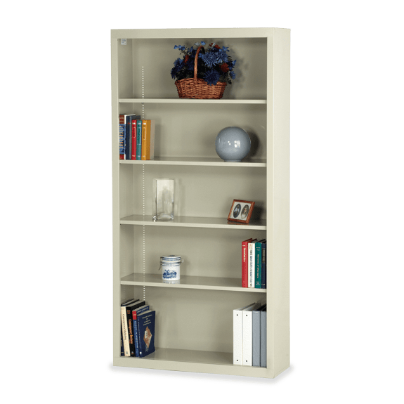 Virco 72" Metal Bookcase with Five Shelves 36"W x 12"D x 72"H (BOOKCASE-BCM3672) - SchoolOutlet