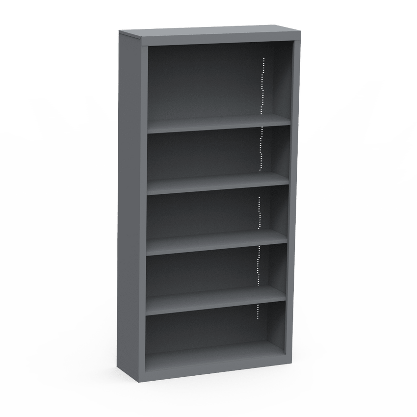 Virco 72" Metal Bookcase with Five Shelves 36"W x 12"D x 72"H (BOOKCASE-BCM3672) - SchoolOutlet