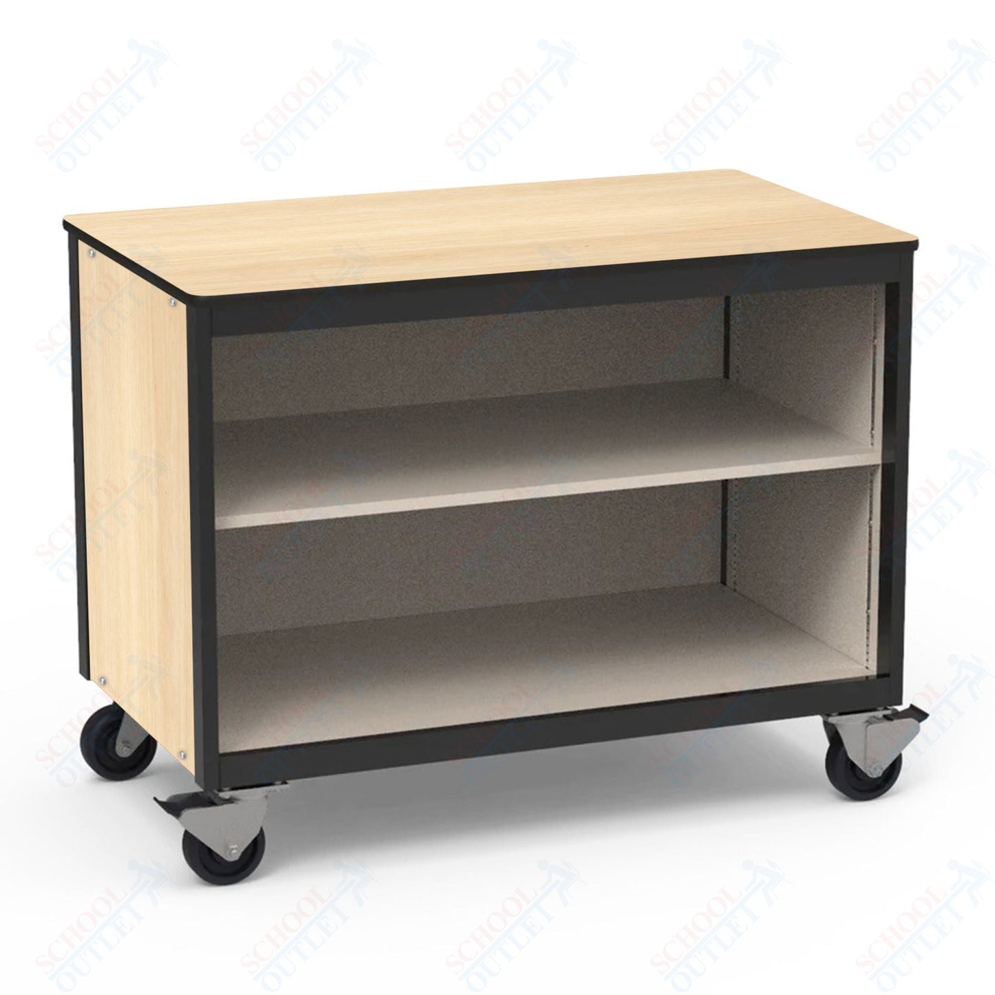 Virco 2301DFND - Mobile Storage Cabinet Double - Faced With One Adjustable Steel Shelf - 48"W x 28"D x 36"H (Virco 2301DFND) - SchoolOutlet