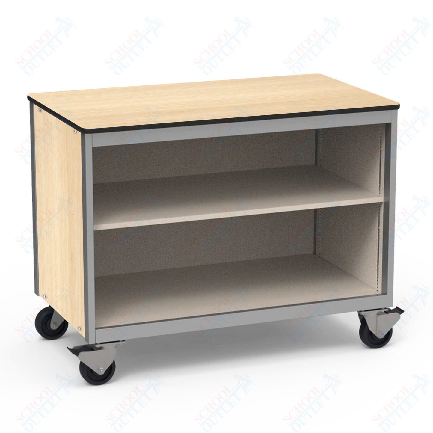 Virco 2301DFND - Mobile Storage Cabinet Double - Faced With One Adjustable Steel Shelf - 48"W x 28"D x 36"H (Virco 2301DFND) - SchoolOutlet