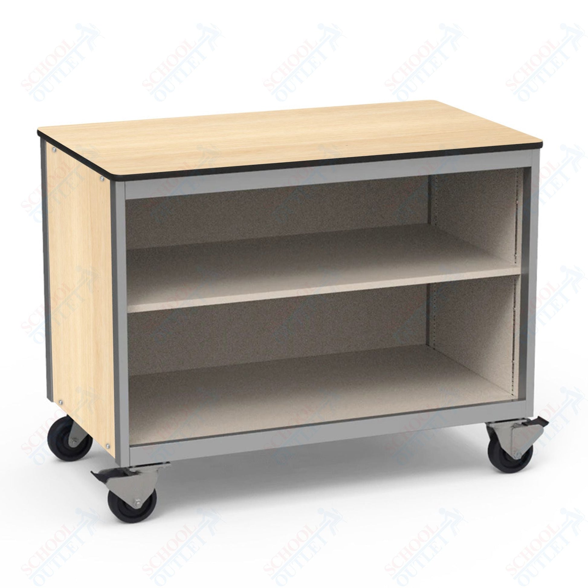 Virco 2301DFND - Mobile Storage Cabinet Double - Faced With One Adjustable Steel Shelf - 48"W x 28"D x 36"H (Virco 2301DFND) - SchoolOutlet