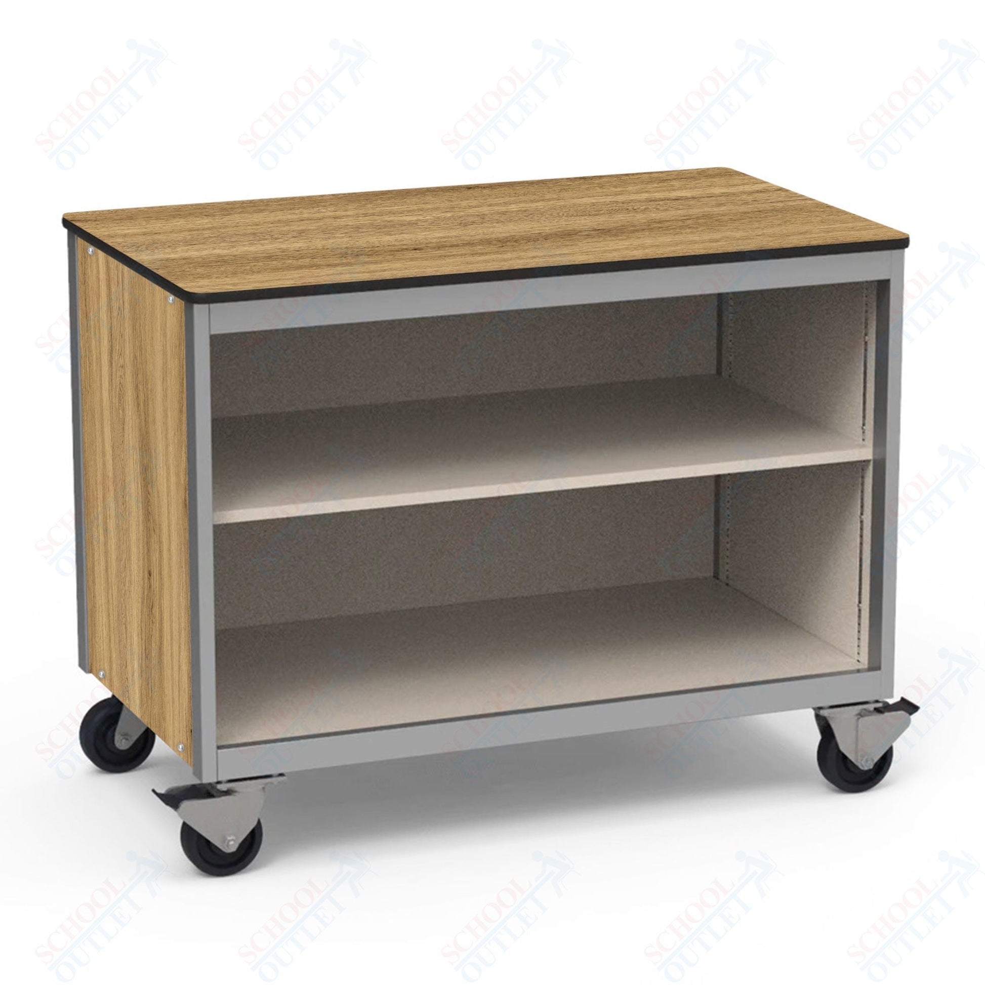 Virco 2301DFND - Mobile Storage Cabinet Double - Faced With One Adjustable Steel Shelf - 48"W x 28"D x 36"H (Virco 2301DFND) - SchoolOutlet