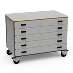 Virco 2325 - Mobile Storage Cabinet With Five Paper Drawers - 48