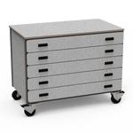 Virco 2325 - Mobile Storage Cabinet With Five Paper Drawers - 48