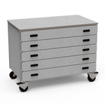 Virco 2325 - Mobile Storage Cabinet With Five Paper Drawers - 48
