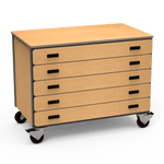 Virco 2325 - Mobile Storage Cabinet With Five Paper Drawers - 48