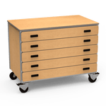Virco 2325 - Mobile Storage Cabinet With Five Paper Drawers - 48