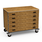 Virco 2325 - Mobile Storage Cabinet With Five Paper Drawers - 48