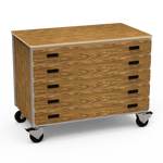 Virco 2325 - Mobile Storage Cabinet With Five Paper Drawers - 48