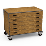 Virco 2325 - Mobile Storage Cabinet With Five Paper Drawers - 48
