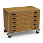 Virco 2325 - Mobile Storage Cabinet With Five Paper Drawers - 48