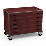 Virco 2325 - Mobile Storage Cabinet With Five Paper Drawers - 48