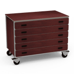 Virco 2325 - Mobile Storage Cabinet With Five Paper Drawers - 48