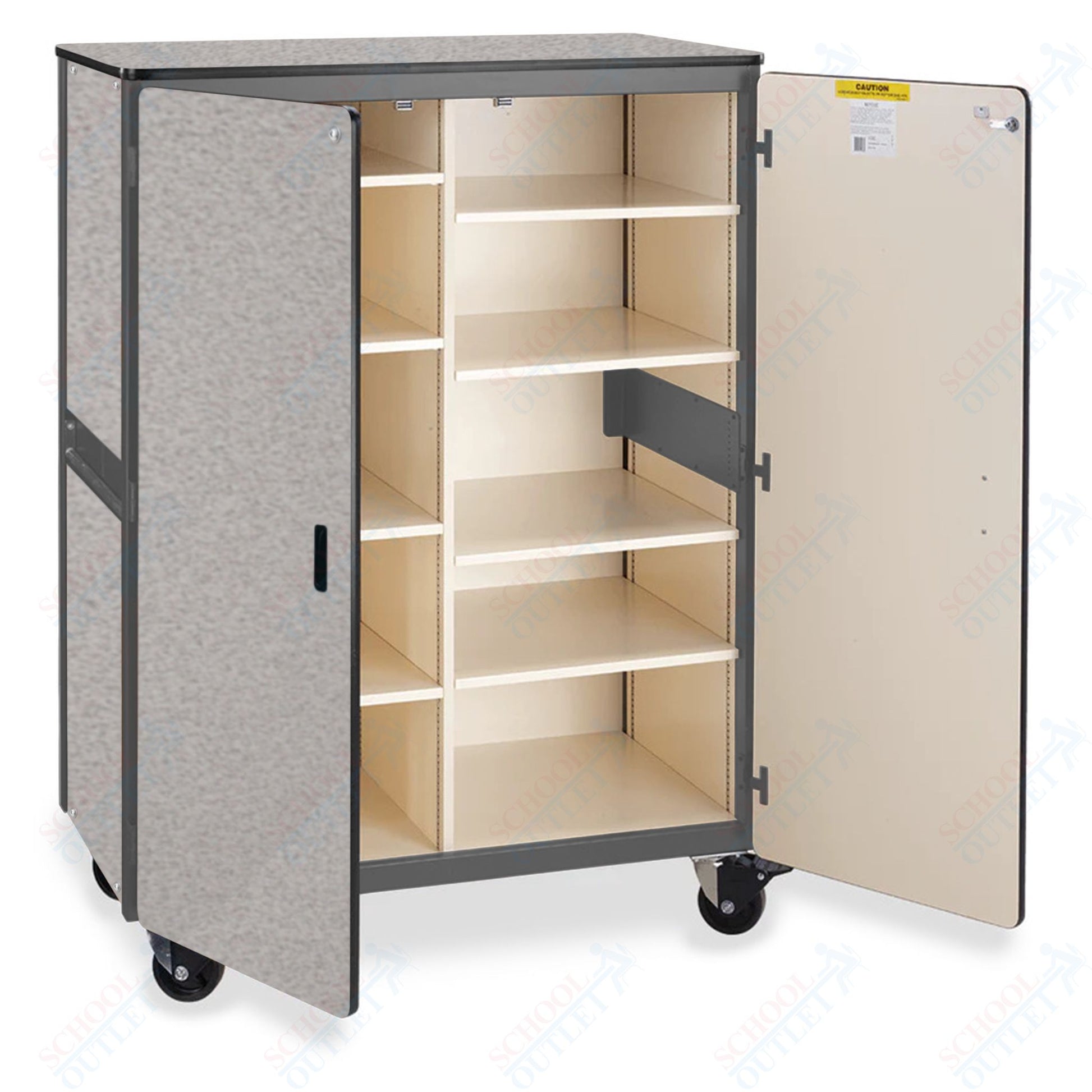 Virco 2502 - Mobile Storage Cabinet With Eight Shelves - 48"W x 28"D x 66"H (Virco 2502) - SchoolOutlet