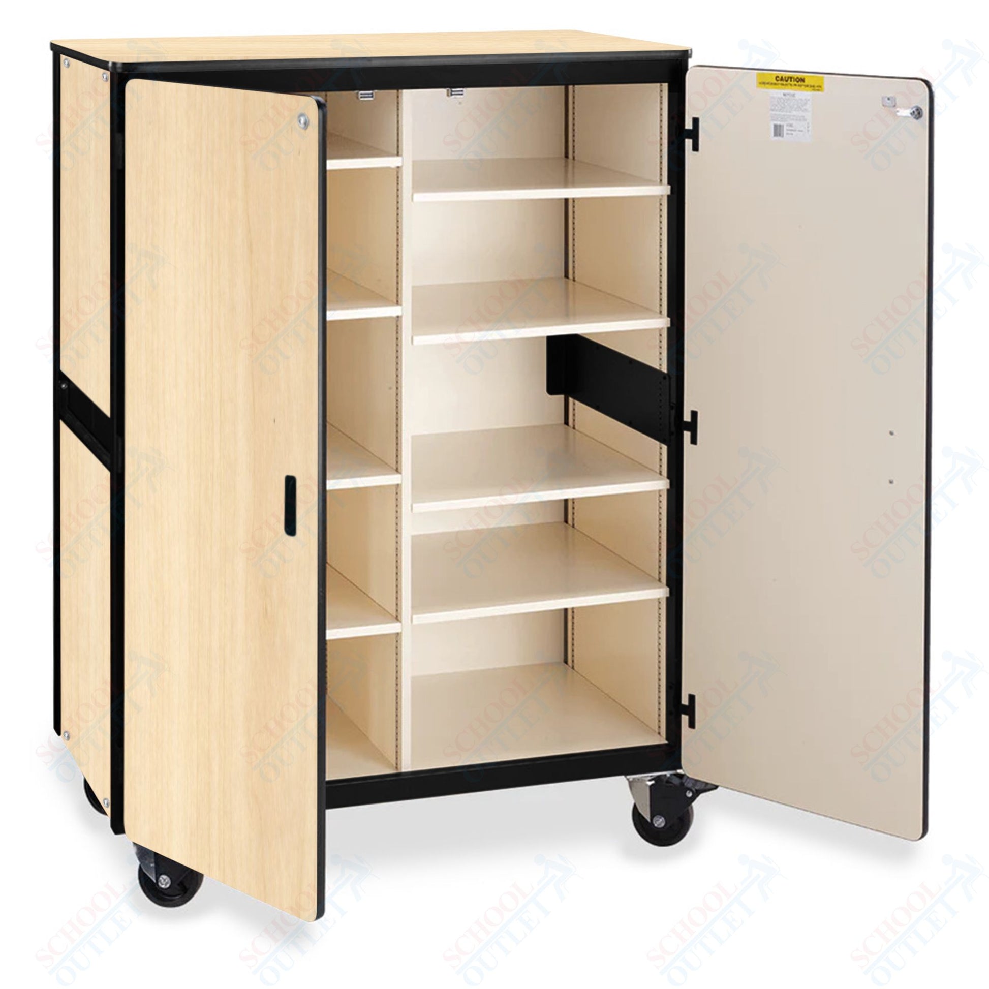 Virco 2502 - Mobile Storage Cabinet With Eight Shelves - 48"W x 28"D x 66"H (Virco 2502) - SchoolOutlet