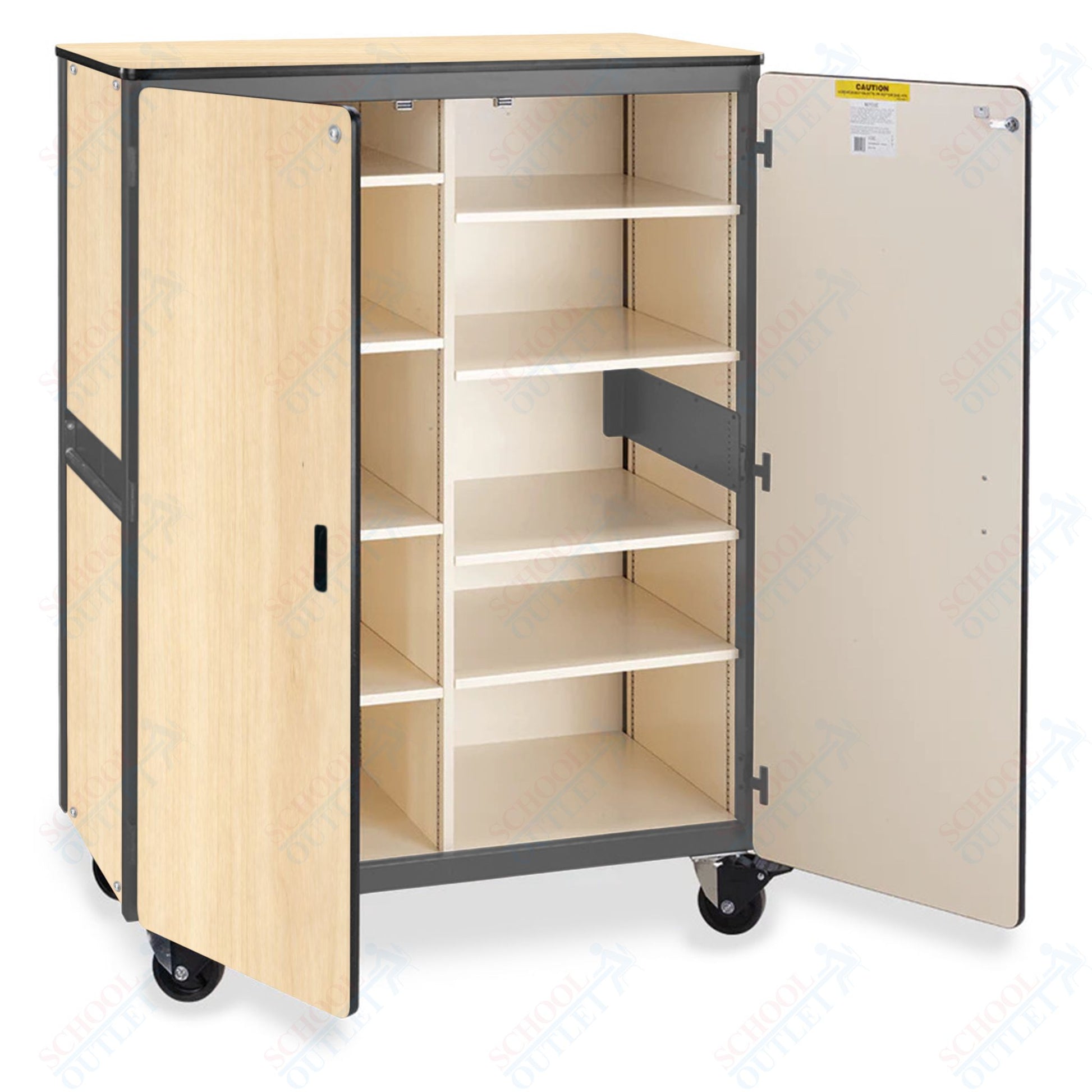 Virco 2502 - Mobile Storage Cabinet With Eight Shelves - 48"W x 28"D x 66"H (Virco 2502) - SchoolOutlet