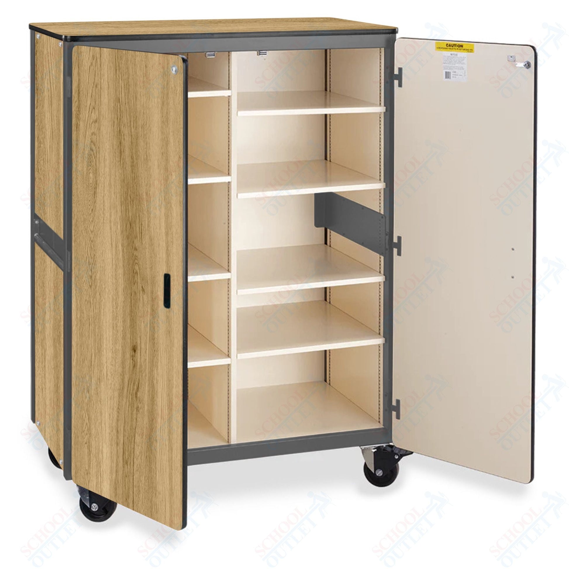 Virco 2502 - Mobile Storage Cabinet With Eight Shelves - 48"W x 28"D x 66"H (Virco 2502) - SchoolOutlet
