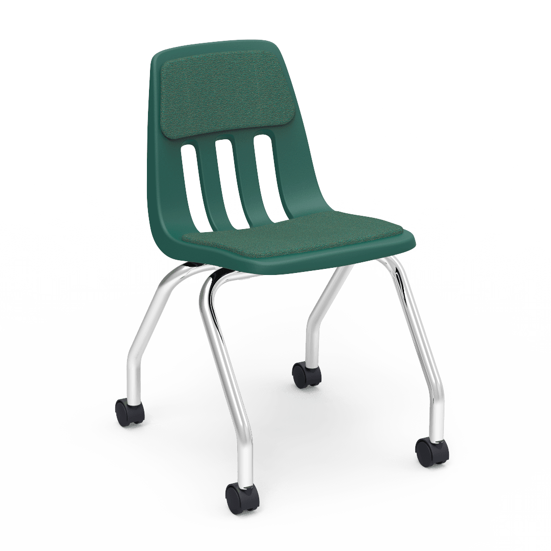 Virco 9050P - Mobile Computer Task Chair with Wheels, Padded/Upholstered Seat - 18" Seat Height - SchoolOutlet
