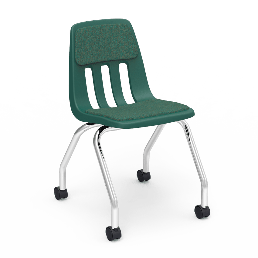 Virco 9050P - Mobile Computer Task Chair with Wheels, Padded/Upholstered Seat - 18" Seat Height - SchoolOutlet