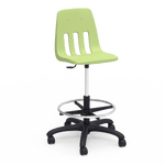 Virco 9260GCLS - 9000 Series Mobile Lab Stool with Chrome Footring and Black Base/Wheels - Seat Adjusts from 19