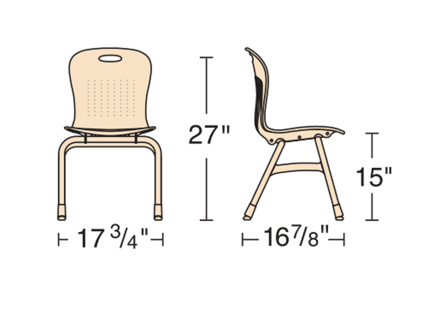 Virco Sage Series 4-Leg Stacking Armchair with Armrests 15" Seat Height (SG415A) - SchoolOutlet