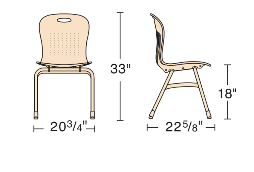 Virco SG418A - Sage Series 4-Leg Chair with Armrests - 18" Seat Height (Virco SG418A) - SchoolOutlet