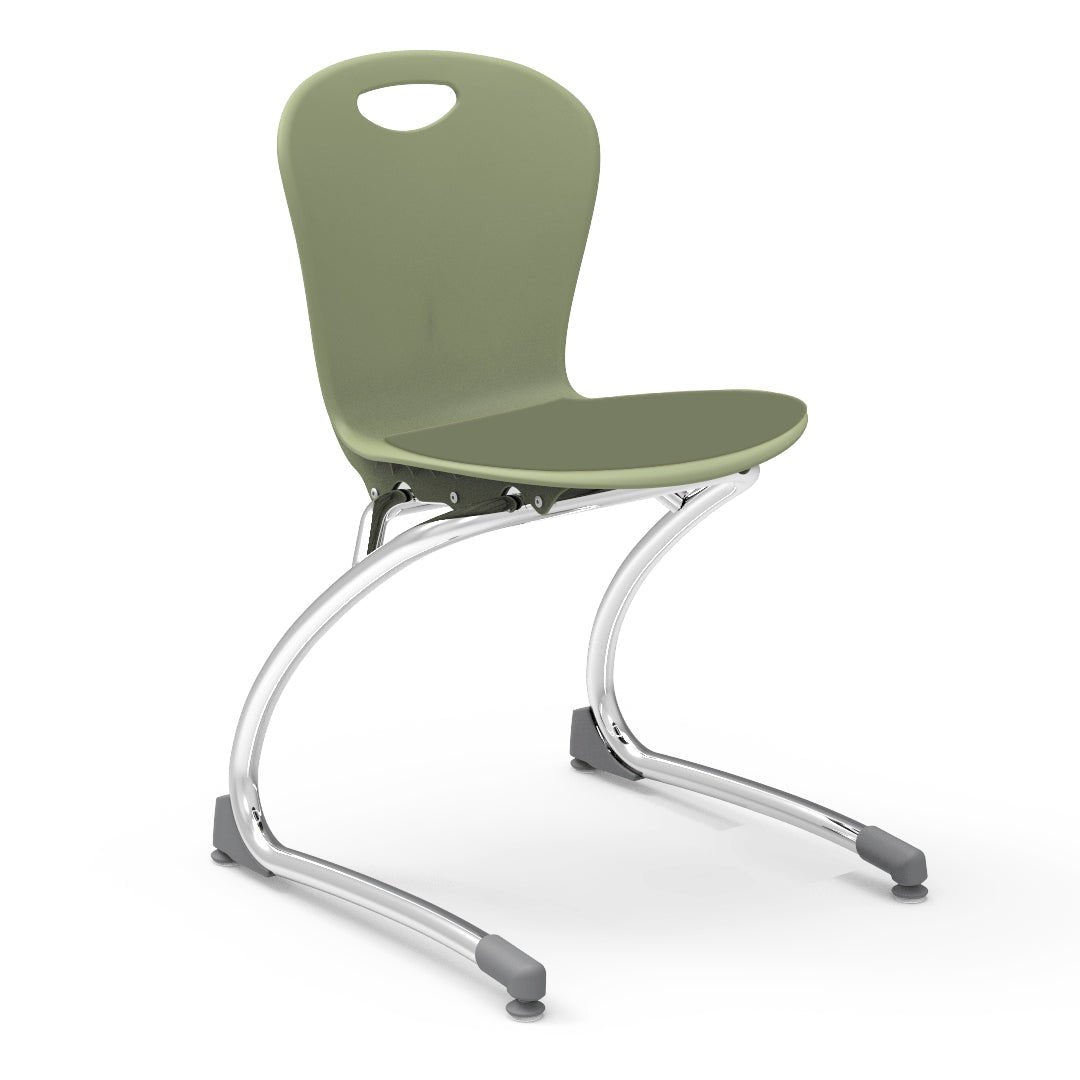 Virco ZCANT18LP - Zuma Series Cantilevered Legged Ergonomic Chair with low-profile seat pad, Contoured Seat/Back - 18" Seat Height (Virco ZCANT18LP) - SchoolOutlet
