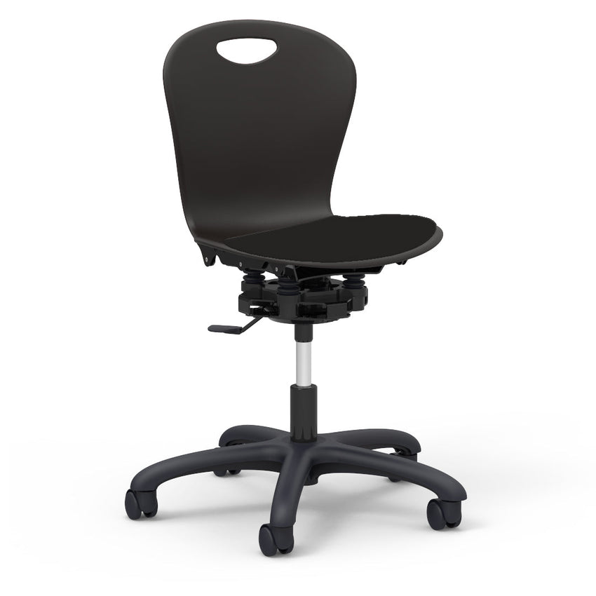 Virco ZR2MTASK18LP - ZUMA Series 18" R2M Mobile Task Chair with low-profile seat pad - 24-1/8"W x 24-1/8"D (Virco ZR2MTASK18LP) - SchoolOutlet