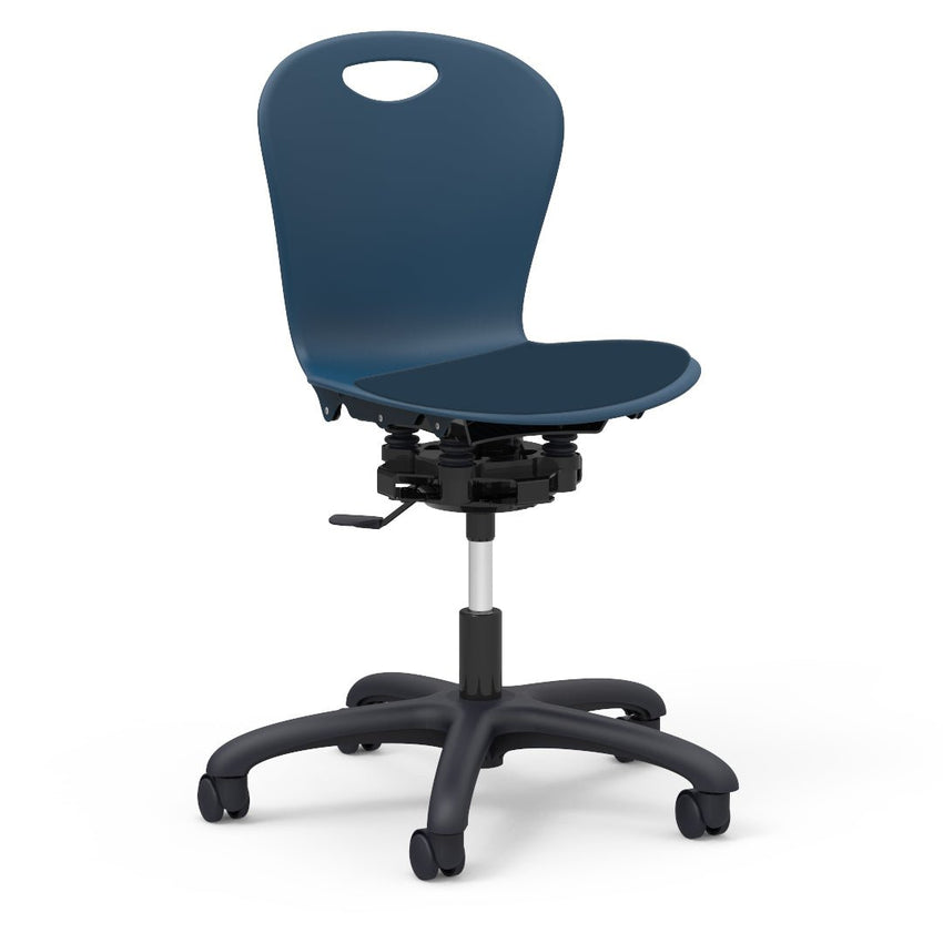 Virco ZR2MTASK18LP - ZUMA Series 18" R2M Mobile Task Chair with low-profile seat pad - 24-1/8"W x 24-1/8"D (Virco ZR2MTASK18LP) - SchoolOutlet