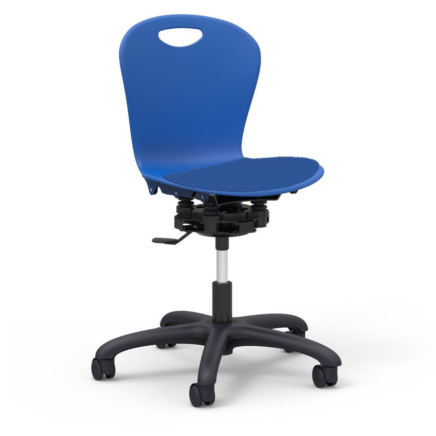 Virco ZR2MTASK18LP - ZUMA Series 18" R2M Mobile Task Chair with low-profile seat pad - 24-1/8"W x 24-1/8"D (Virco ZR2MTASK18LP) - SchoolOutlet