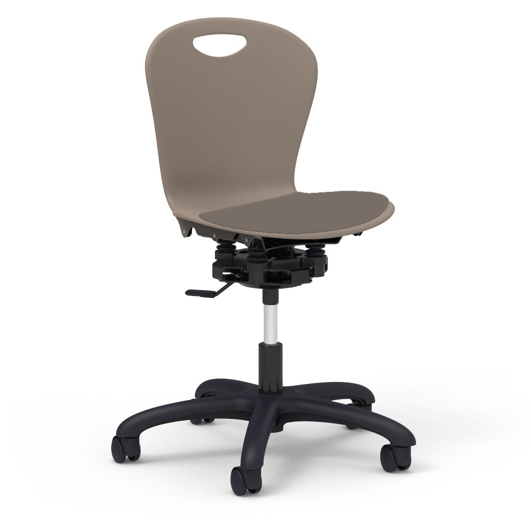 Virco ZR2MTASK18LP - ZUMA Series 18" R2M Mobile Task Chair with low-profile seat pad - 24-1/8"W x 24-1/8"D (Virco ZR2MTASK18LP) - SchoolOutlet