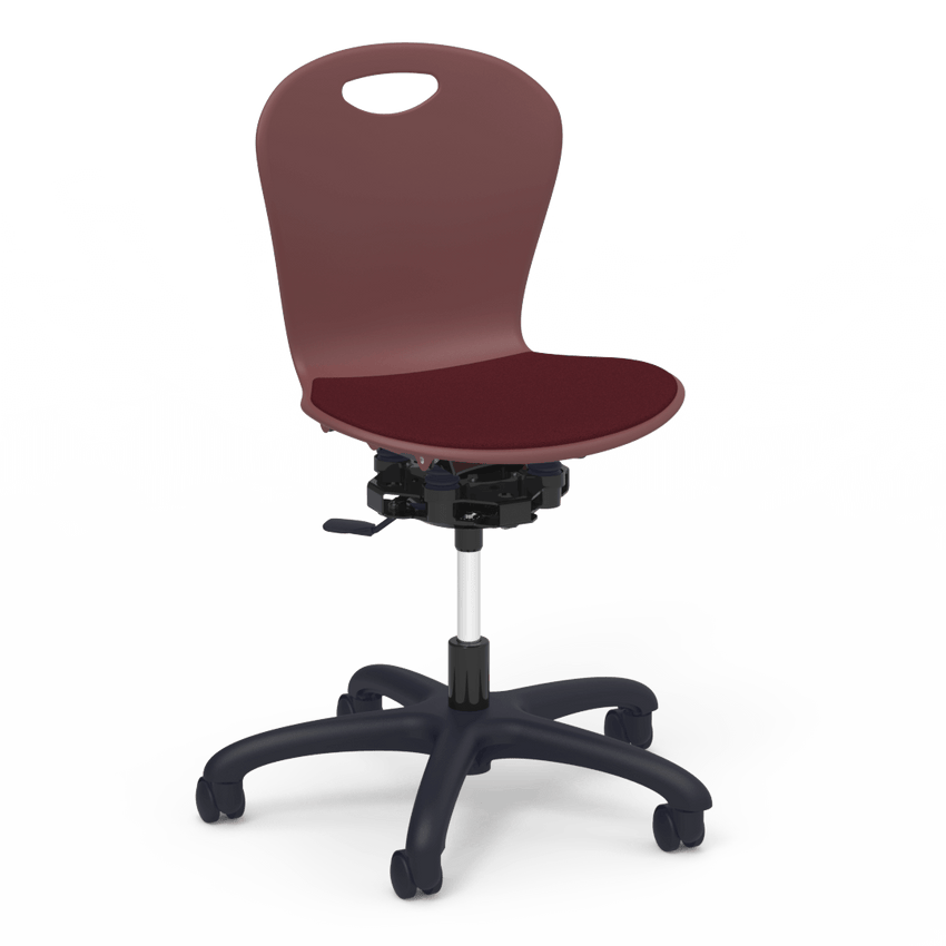 Virco ZR2MTASK18LP - ZUMA Series 18" R2M Mobile Task Chair with low - profile seat pad - 24 - 1/8"W x 24 - 1/8"D (Virco ZR2MTASK18LP) - SchoolOutlet