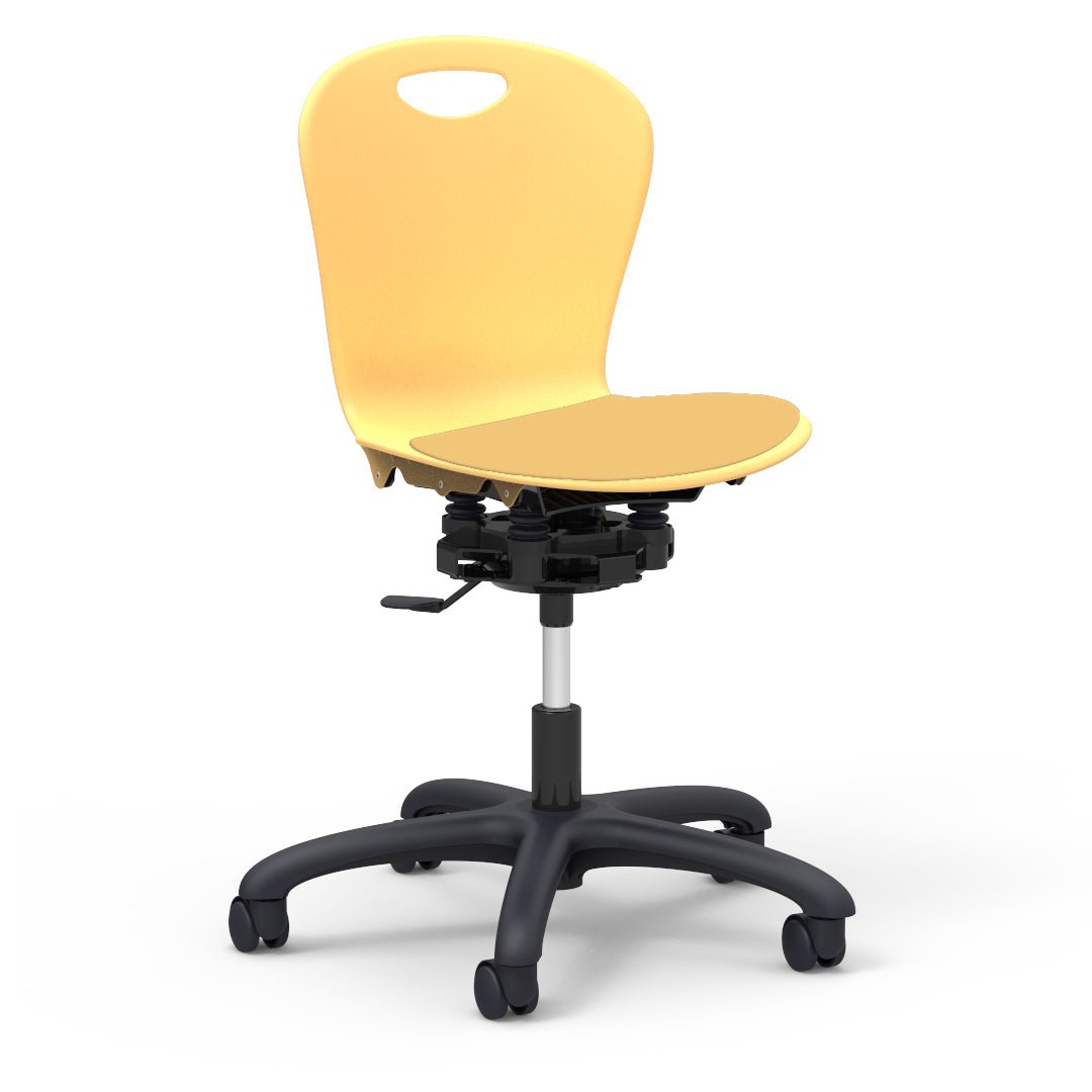 Virco ZR2MTASK18LP - ZUMA Series 18" R2M Mobile Task Chair with low-profile seat pad - 24-1/8"W x 24-1/8"D (Virco ZR2MTASK18LP) - SchoolOutlet