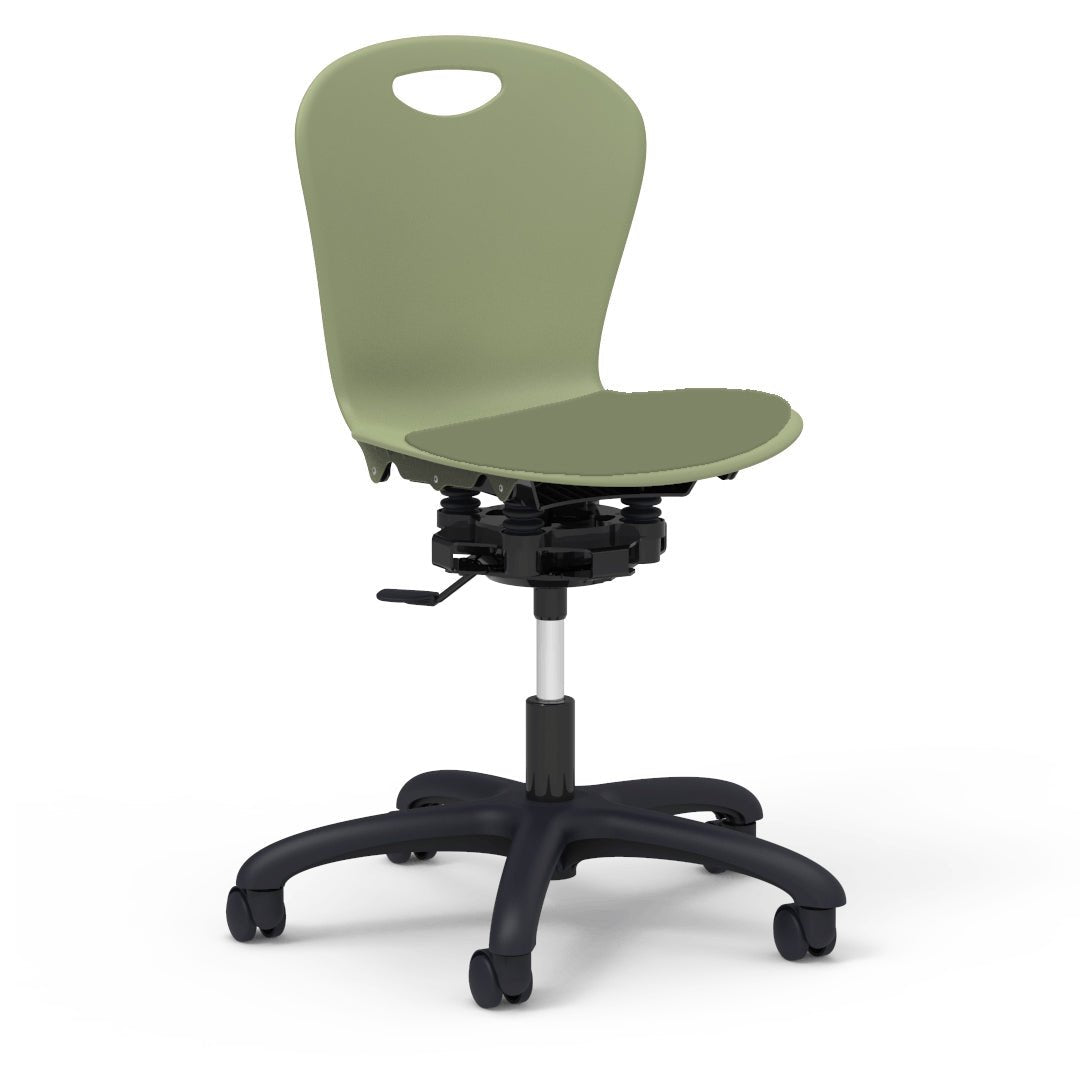 Virco ZR2MTASK18LP - ZUMA Series 18" R2M Mobile Task Chair with low-profile seat pad - 24-1/8"W x 24-1/8"D (Virco ZR2MTASK18LP) - SchoolOutlet