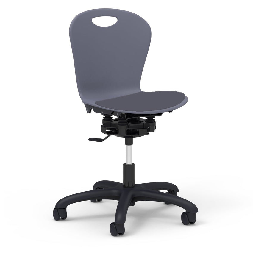 Virco ZR2MTASK18LP - ZUMA Series 18" R2M Mobile Task Chair with low-profile seat pad - 24-1/8"W x 24-1/8"D (Virco ZR2MTASK18LP) - SchoolOutlet