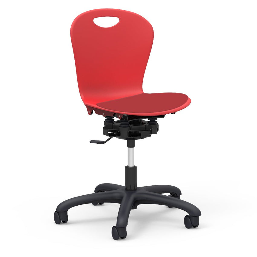 Virco ZR2MTASK18LP - ZUMA Series 18" R2M Mobile Task Chair with low-profile seat pad - 24-1/8"W x 24-1/8"D (Virco ZR2MTASK18LP) - SchoolOutlet