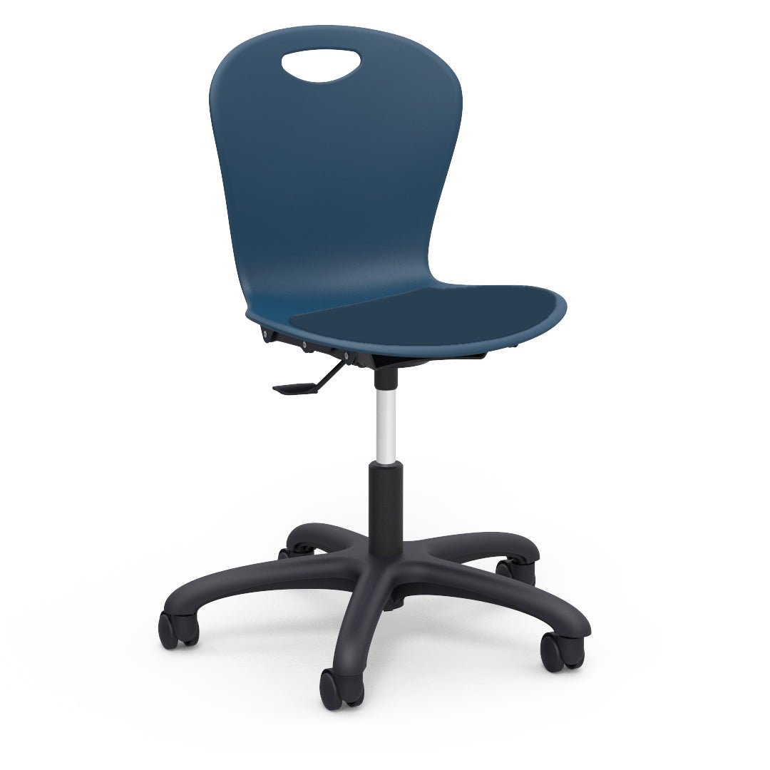 Virco ZTASK18LP - Zuma Series Mobile Task Chair with low-profile seat pad & Wheels (Virco ZTASK18LP) - SchoolOutlet
