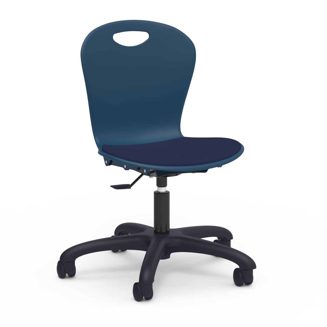 Virco ZTASK18LP - Zuma Series Mobile Task Chair with low - profile seat pad & Wheels (Virco ZTASK18LP) - SchoolOutlet