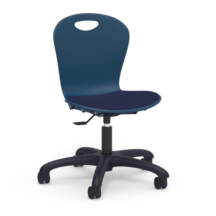 Virco ZTASK18LP - Zuma Series Mobile Task Chair with low - profile seat pad & Wheels (Virco ZTASK18LP) - SchoolOutlet
