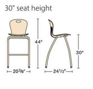 Virco Zuma Civitas Collaborative Learning Stool 30"H (CZ30) - SchoolOutlet