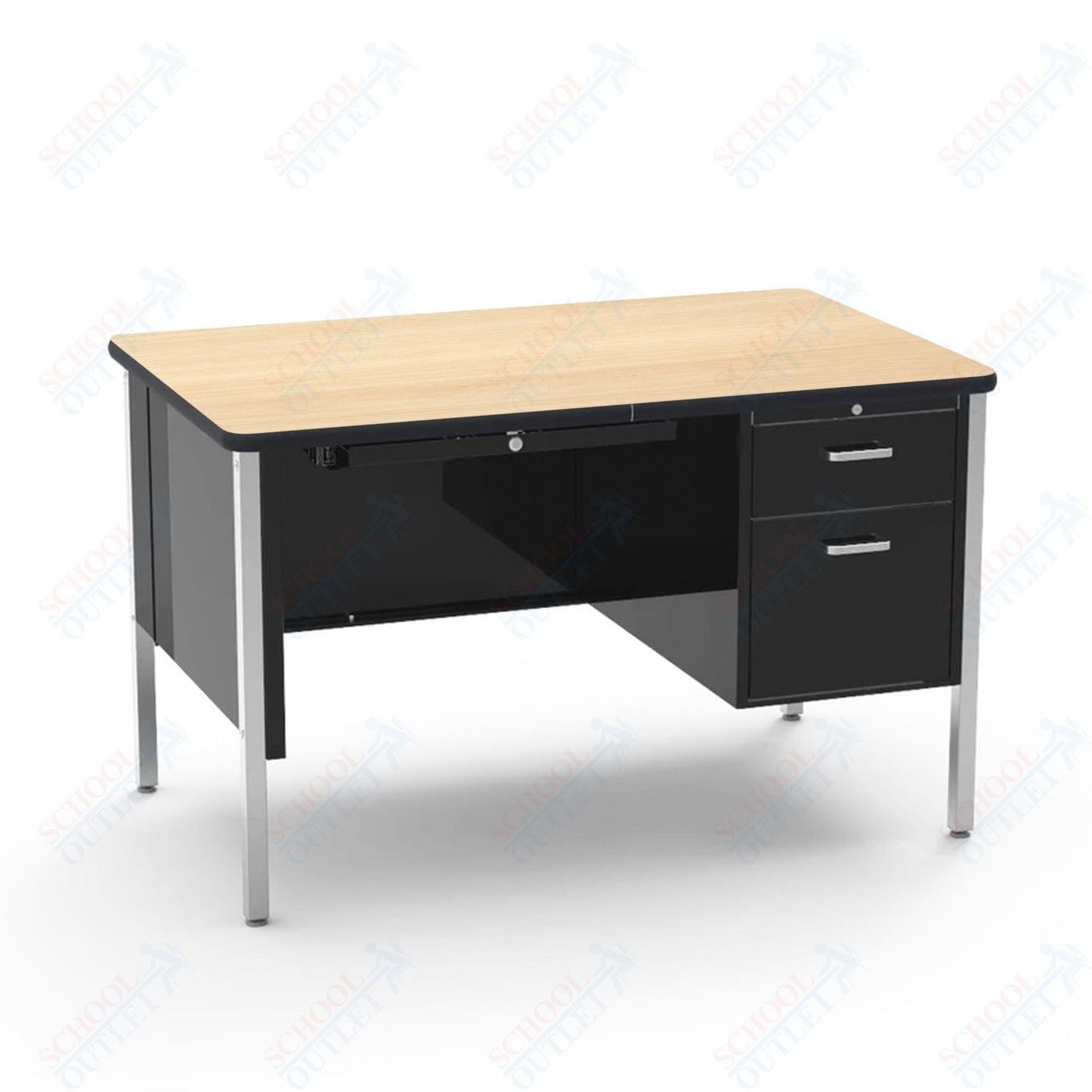 Virco 543 - 540 Series Teacher's Desk Single Pedestal, 30"D x 48"L Laminate Top - SchoolOutlet