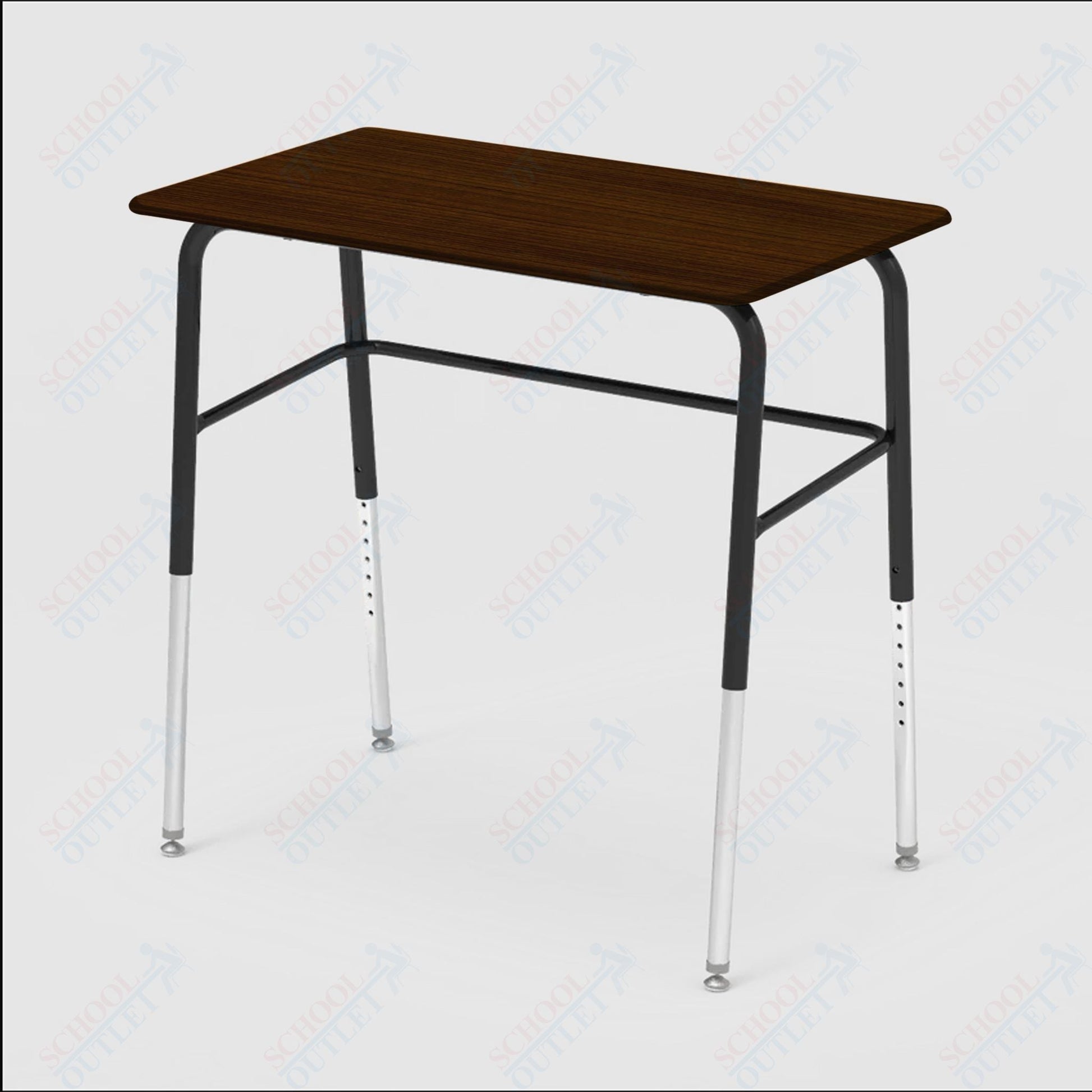 Virco 723 Adjustable Height Student Desk, No Bookrack and Laminate Top with Nylon Glides - SchoolOutlet