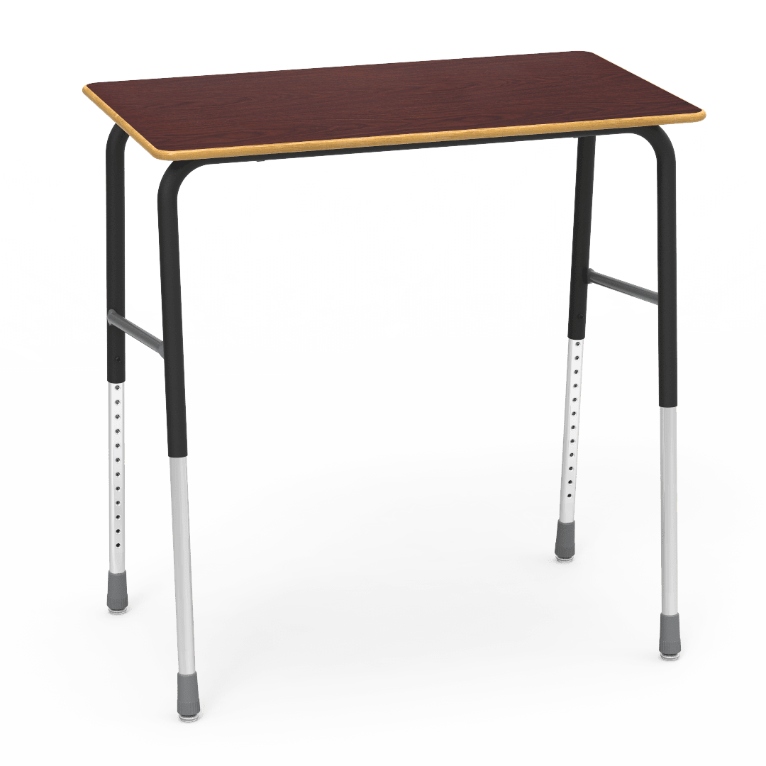 Virco 723 Adjustable Height Student Desk, No Bookrack and Laminate Top with Nylon Glides - SchoolOutlet
