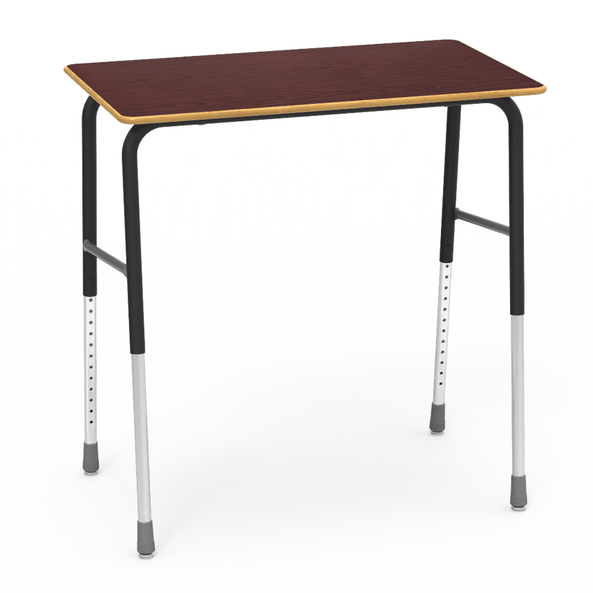Virco 723 Adjustable Height Student Desk, No Bookrack and Laminate Top with Nylon Glides - SchoolOutlet