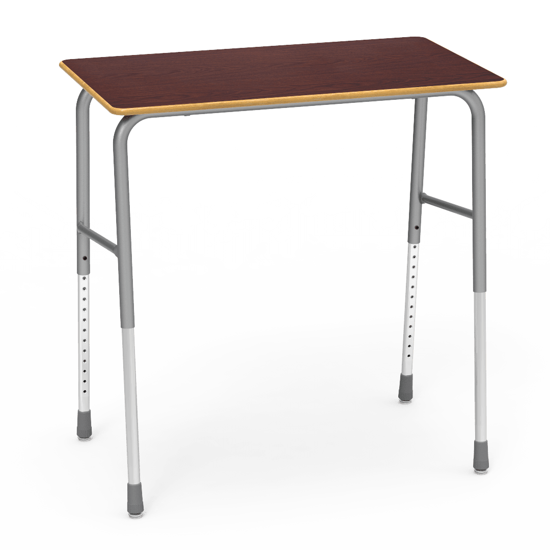 Virco 723 Adjustable Height Student Desk, No Bookrack and Laminate Top with Nylon Glides - SchoolOutlet