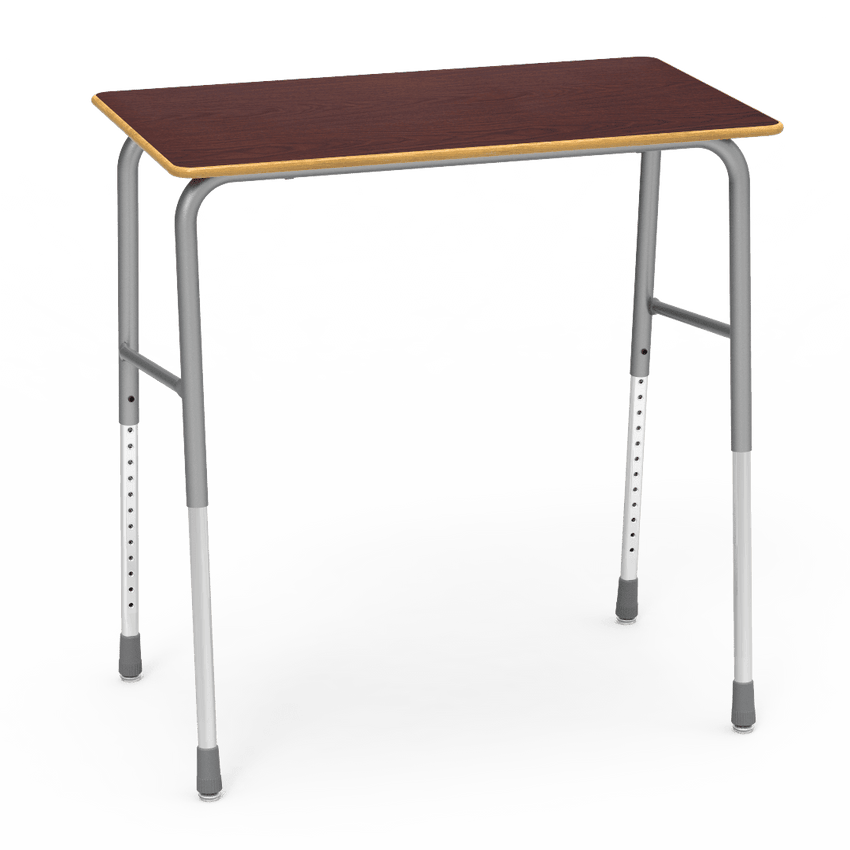 Virco 723 Adjustable Height Student Desk, No Bookrack and Laminate Top with Nylon Glides - SchoolOutlet