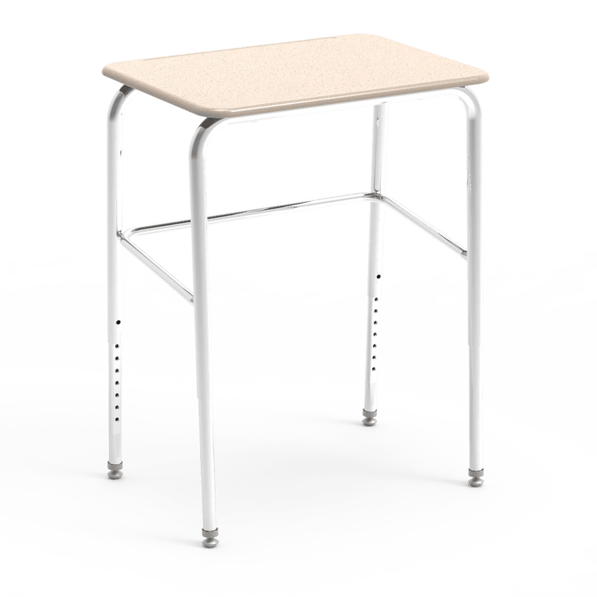 Virco 72LBM - 72 Series Student Desk Hard Plastic Top (18"W x 24"L) and Adjustable Height Legs (25" - 30"H) with Leg Brace - SchoolOutlet