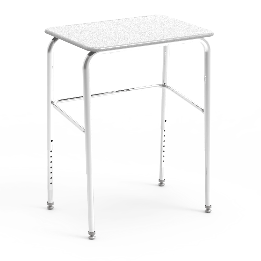 Virco 72LBM - 72 Series Student Desk Hard Plastic Top (18"W x 24"L) and Adjustable Height Legs (25" - 30"H) with Leg Brace - SchoolOutlet