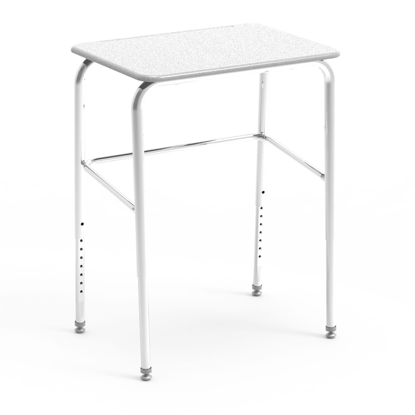 Virco 72LBM - 72 Series Student Desk Hard Plastic Top (18"W x 24"L) and Adjustable Height Legs (25" - 30"H) with Leg Brace - SchoolOutlet